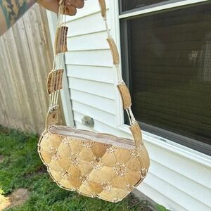 Vintage purse made from carved bamboo‎
